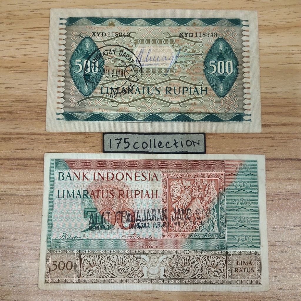 Uang Kertas Kuno Indonesia 500 Rupiah Seri Budaya 1952 Asli