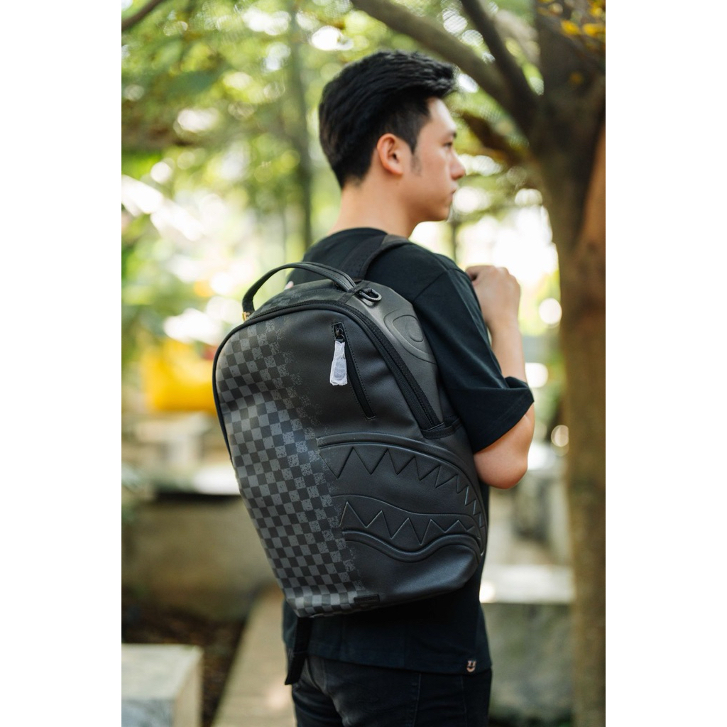 Sprayground Spritz Grey Check Backpack Black Original