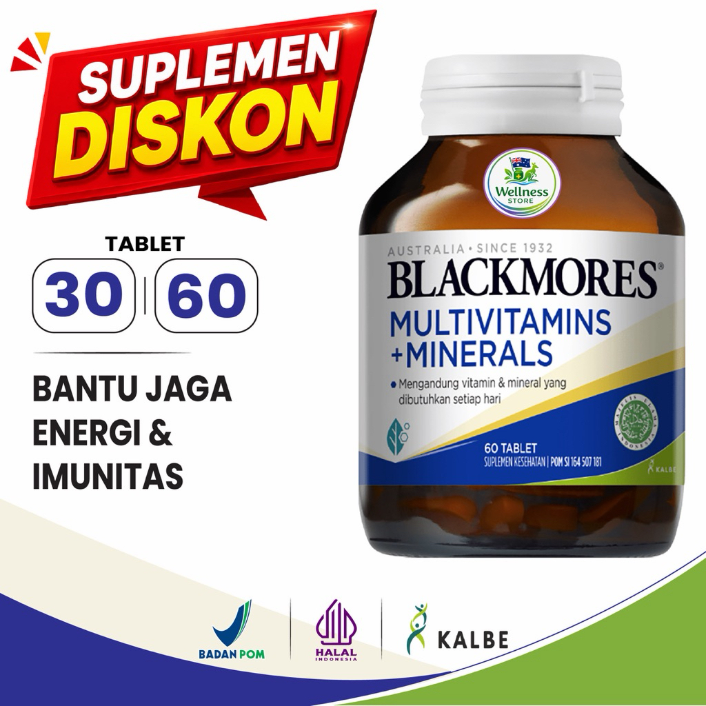 Blackmores Multivitamins & Minerals 60 Tablets Original Australia BPOM | Daily Multivitamin for Ener