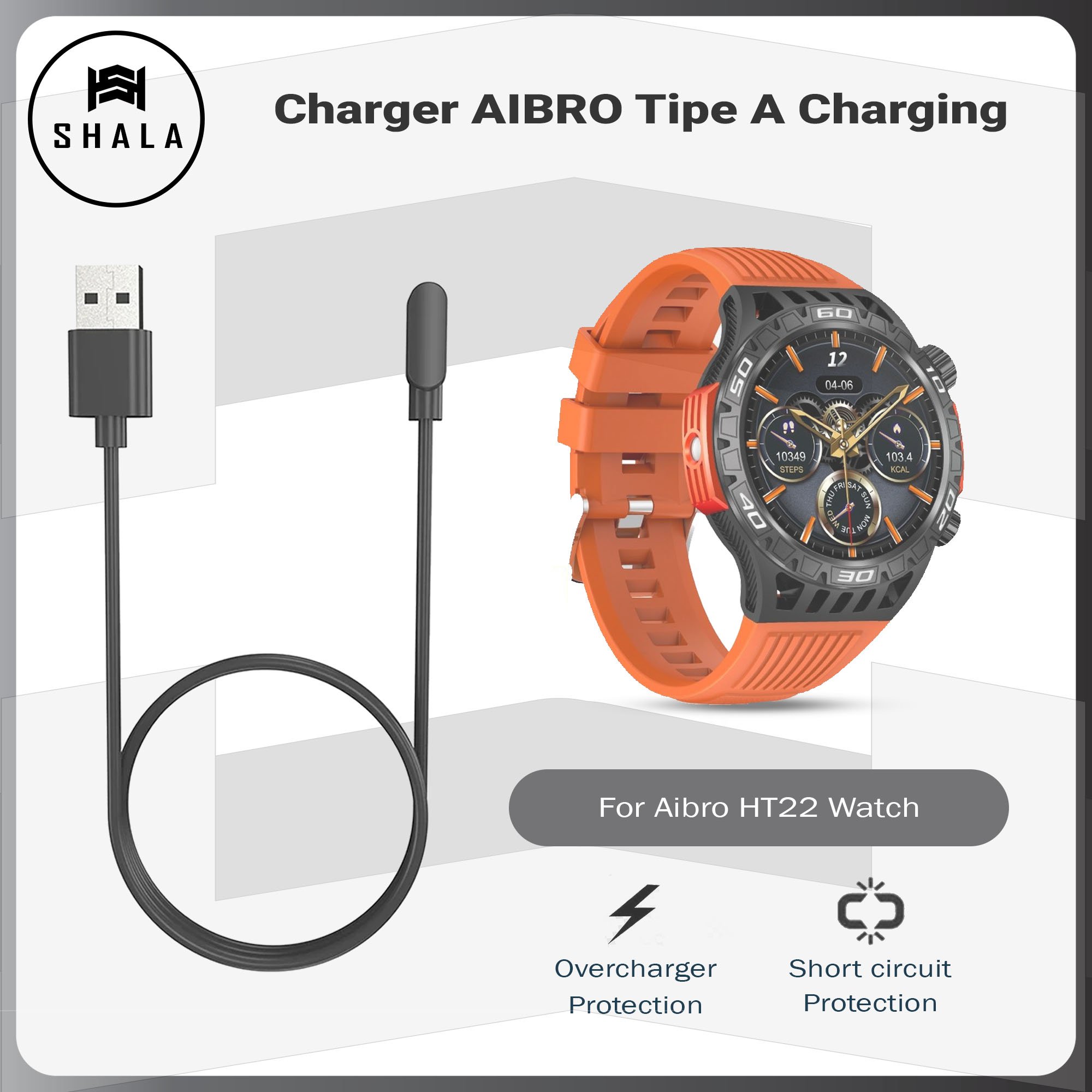 Kabel Charger Aibro HT22 Smartwatch Tipe A Charging