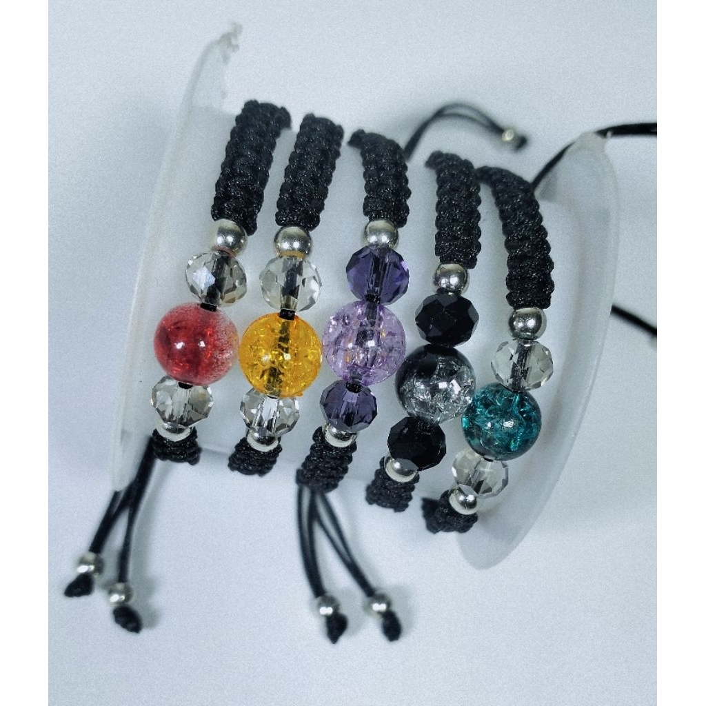 Gelang giok Cristal gradasi hitam ,giok tali hitam wanita