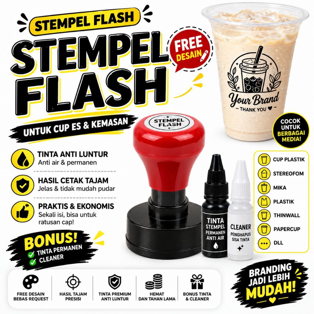 Stempel Cup gelas/stempel custome/plastik/stempel plastik