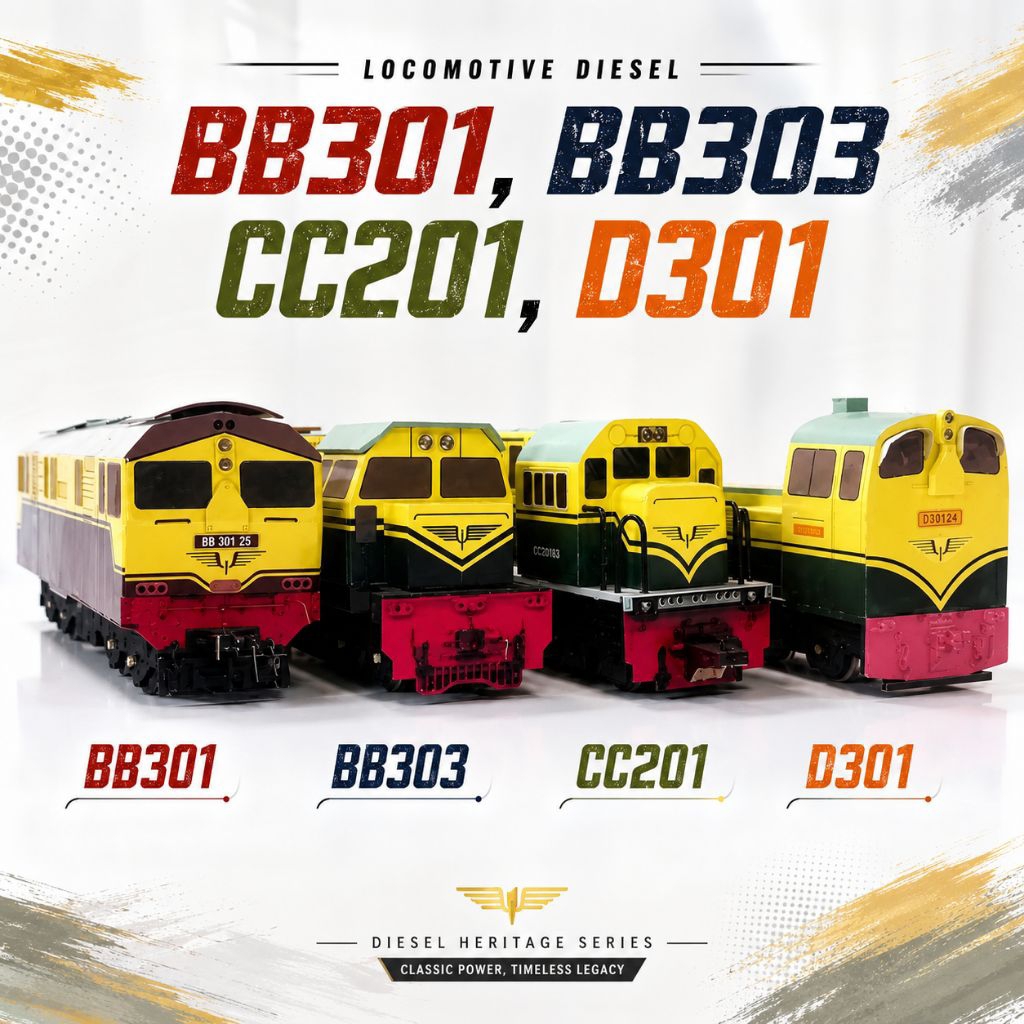 Mainan kereta api bb303/bb301/cc201/d301 vintage