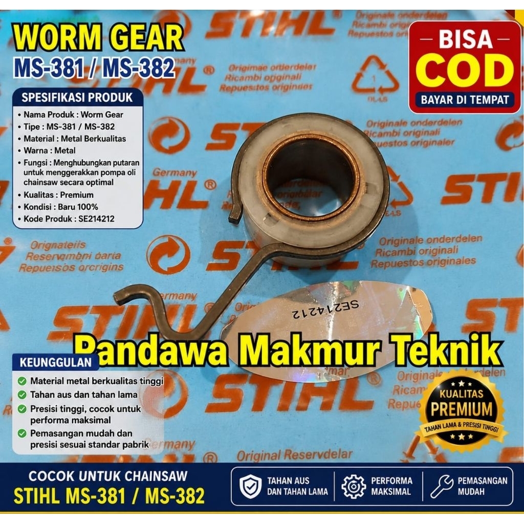Worm Gear Pompa Oli Senso Chainsaw  MS-382