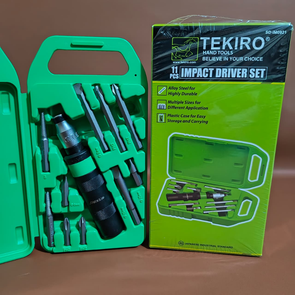 OBENG KETOK TEKIRO 11 PCS / Tekiro Impact Driver 11 Pcs / Obeng Getok - Alat Perkakas Tangan