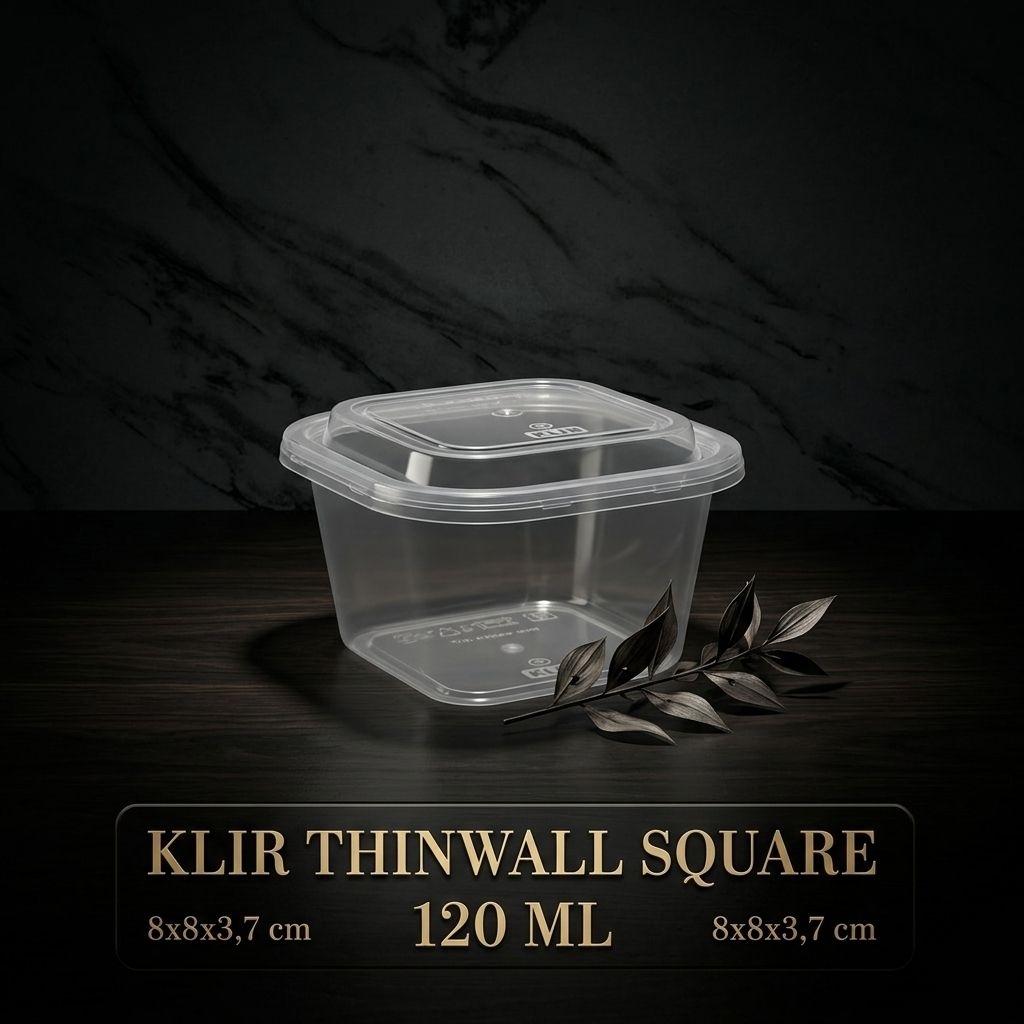 Klir Thinwall Kotak 120ml | Cup Puding / Cup Ice / Kotak Puding Mini / Thinwall Square