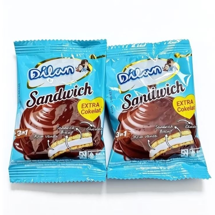 Dilan Sandwich Biskuit Sandwich Cokelat dengan Krim Vanilla (ECER)