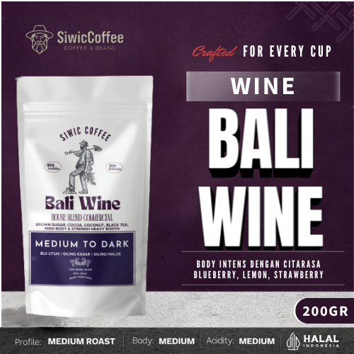 ROASTBEAN ARABIKA WINE BALI WINE SINGEL ORIGIN | 200 GR SIWIC COFFEE
