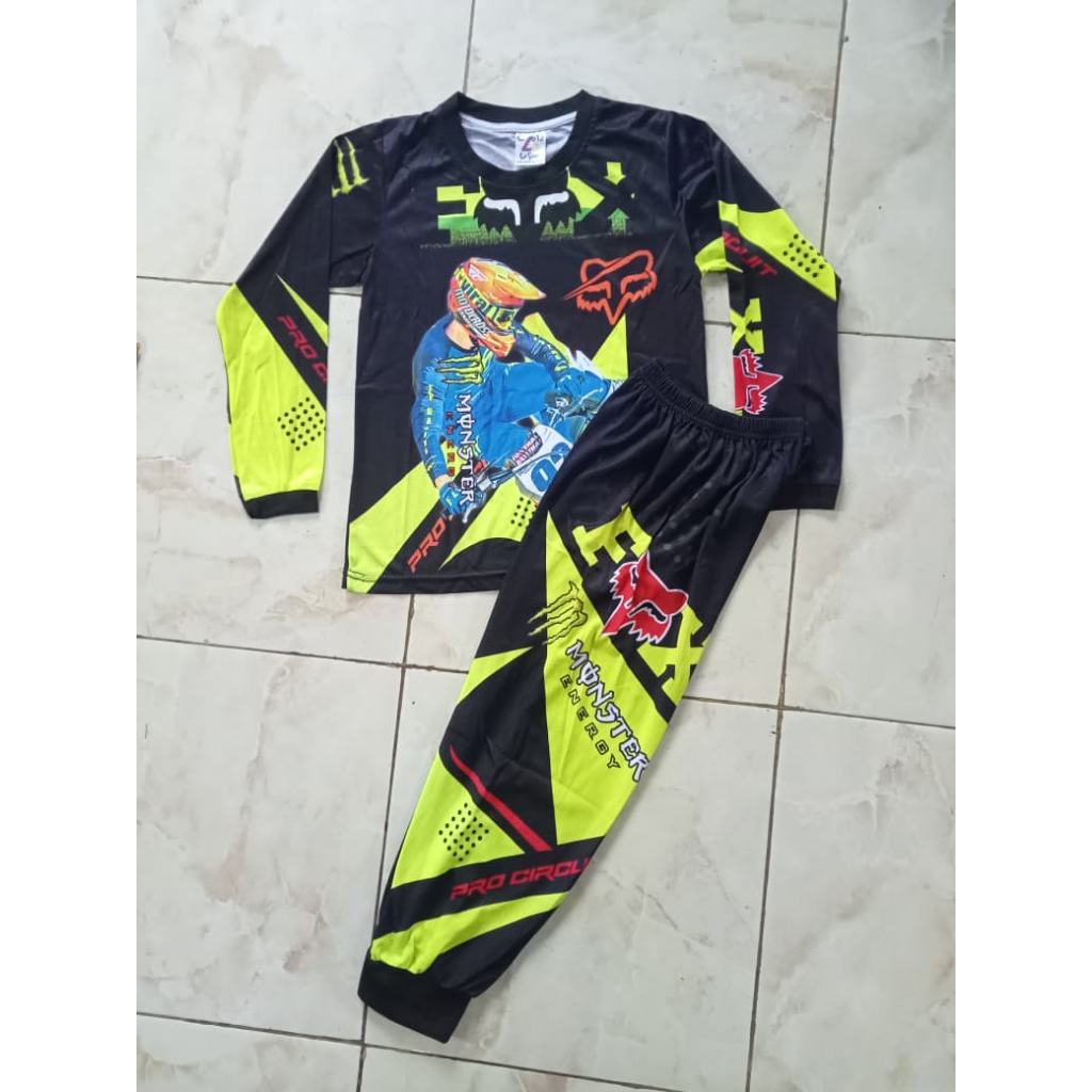 kaos jersey setelan anak kids-baju kaos motor cross sepeda anak
