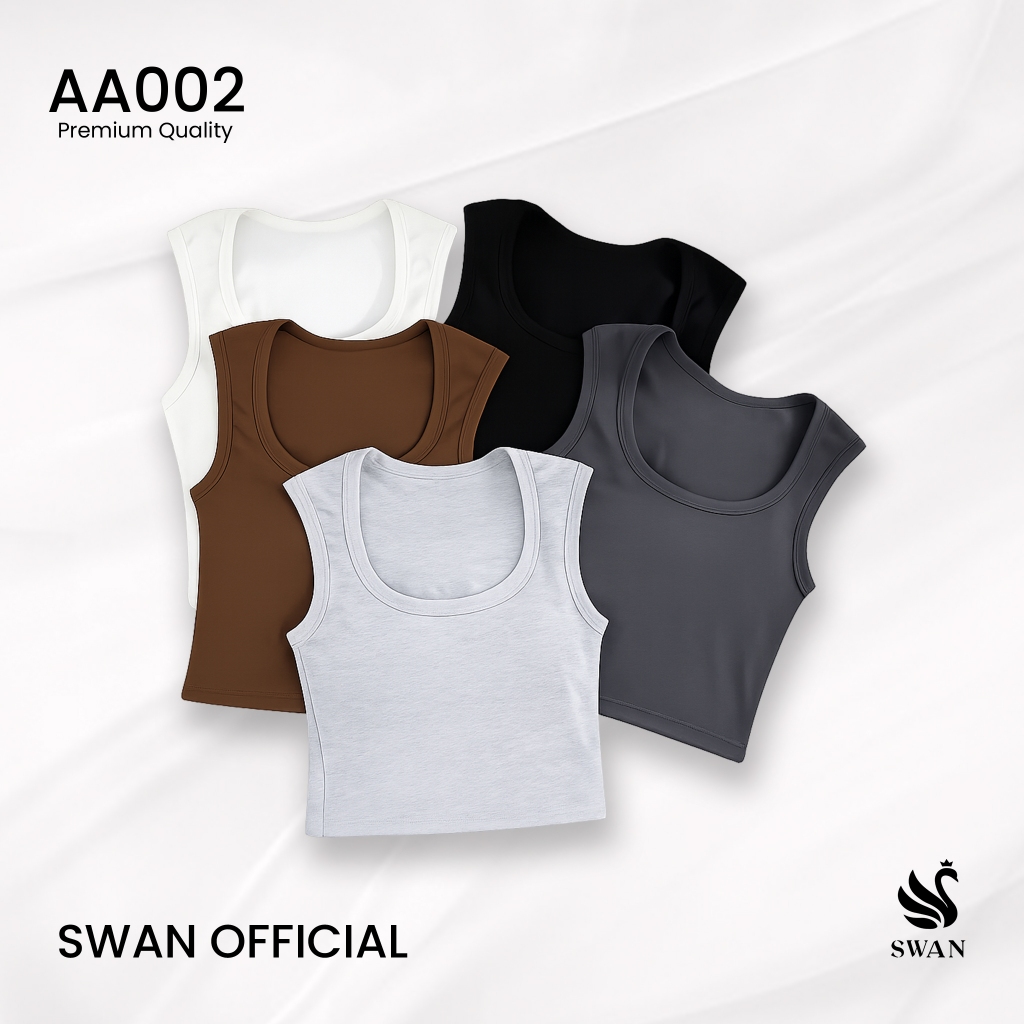 SWAN AA002 Baju Crop Tanktop With Cup Bra