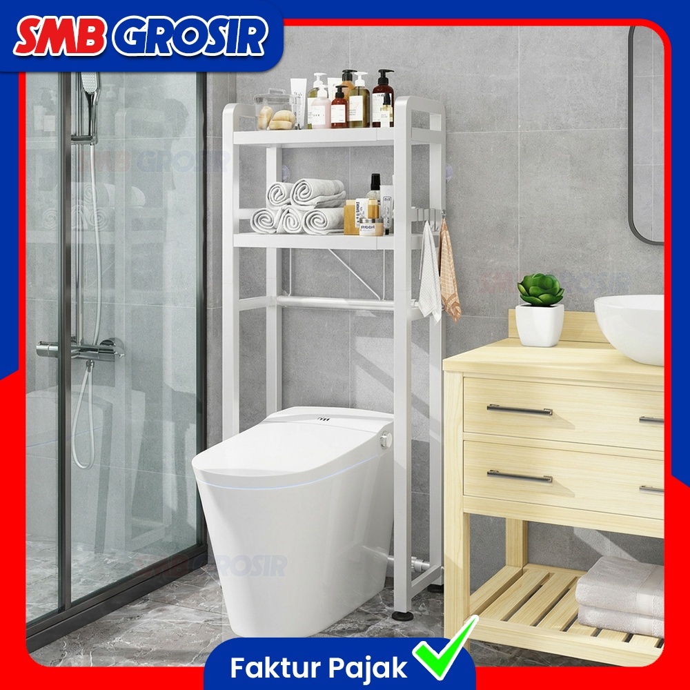 Rak Toilet Kamar Mandi Bahan Besi Kokoh Anti Karat Rak Susun Tempat Sabun Detergen Multifungsi
