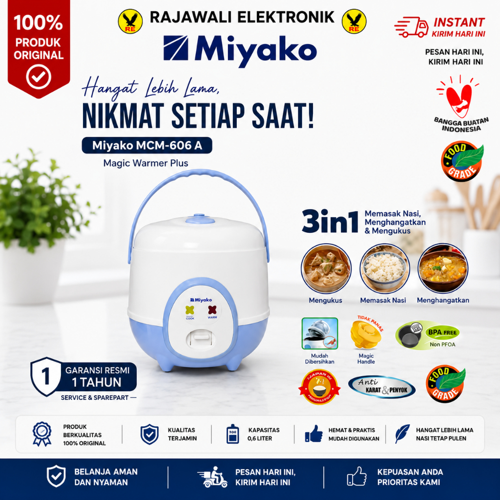 Miyako MCM-606 A MCM MIYAKO / MCM / MIYAKO / PENANAK NASI / PENGUKUS