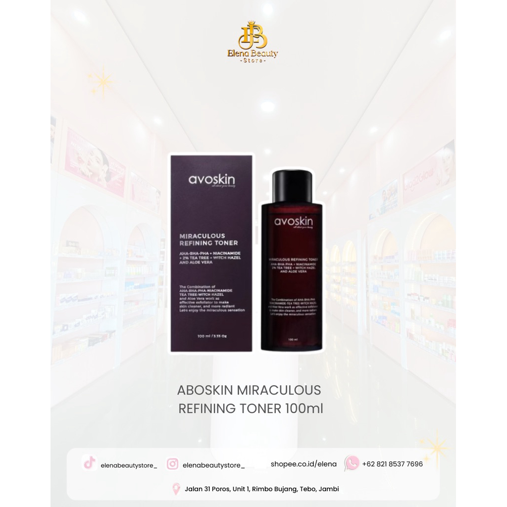 AVOSKIN MIRACULOUS REFINING TONER EXFOLIATING TONER AHA BHA PHA serum avoskin miraculous retinol amp