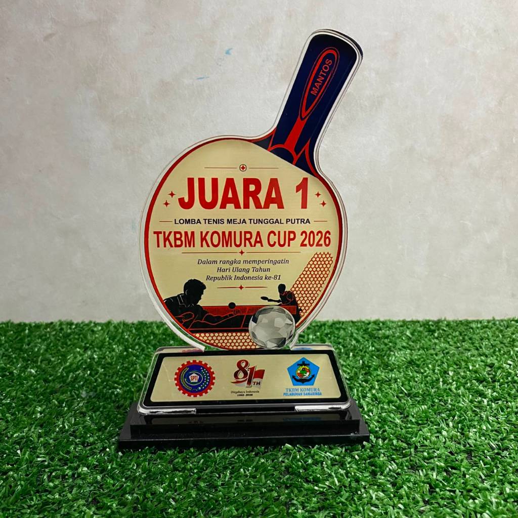 Plakat Pingpong, Trophy Tenis Meja, Piala Pingpong Custom Murah
