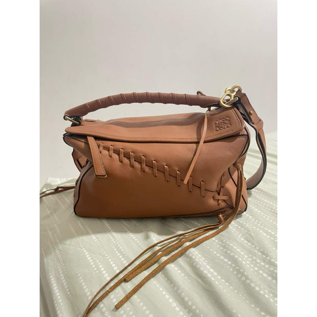 Loewe tan calfskin puzzle bag