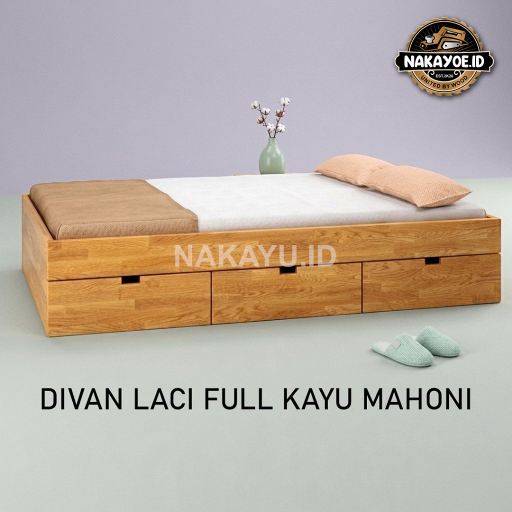 Divan Kayu laci Divan kayu minimalis Ranjang kayu Ranjang matras