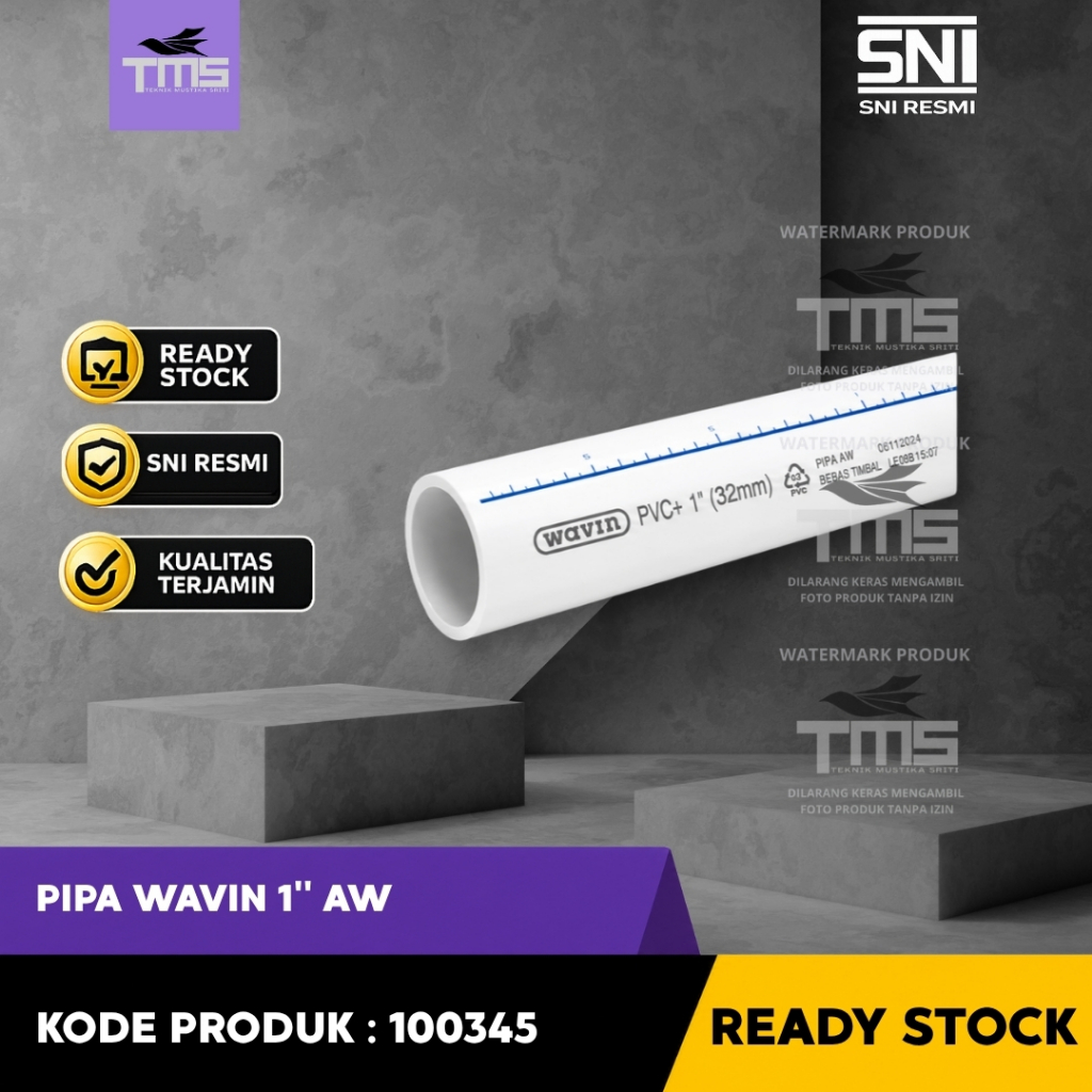 Pipa PVC Wavin 1 Inch AW 4 Meter Pipa Paralon SNI Original Ready Stock