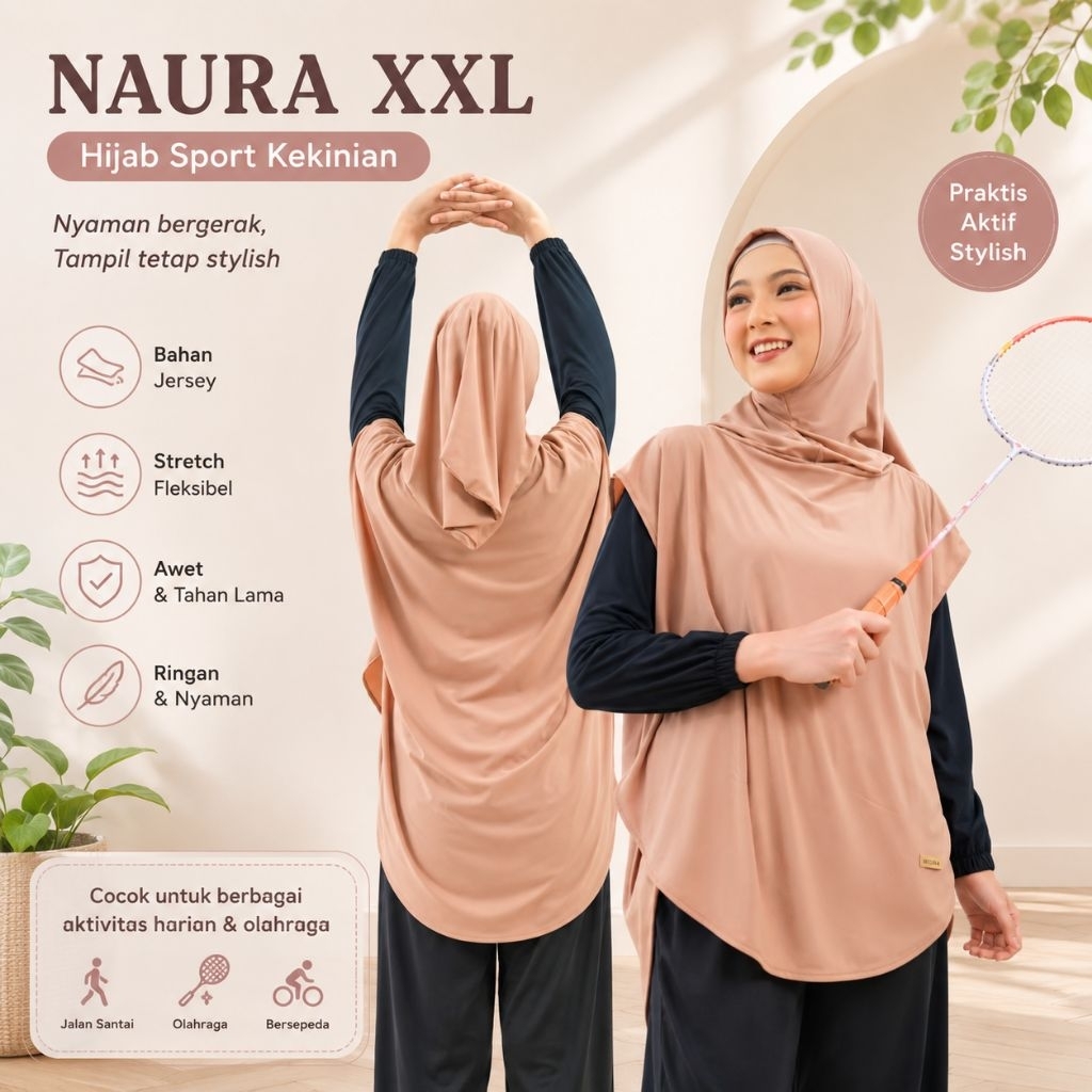 HIJAB Jilbab Outer / Outer Hijab Sport