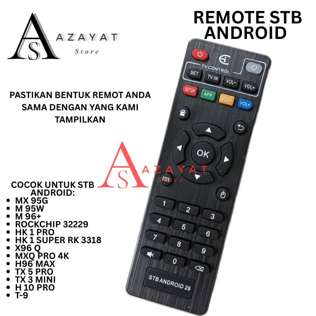 Remote STB Android Hitam, Cocok Untuk MX 95G, H96 MAX, TX 5 PRO, T-9, STB remot Android 28