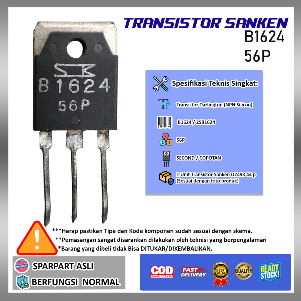 Sanken Transistor B1624 Copotan