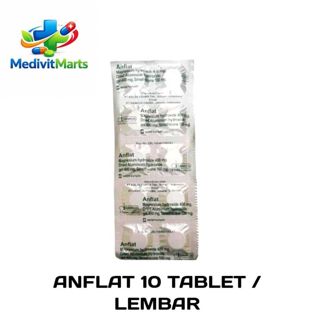 ANFLAT 10 TABLET / LEMBAR - UNTUK MEREDAKAN GEJALA ASAM LAMBUNG