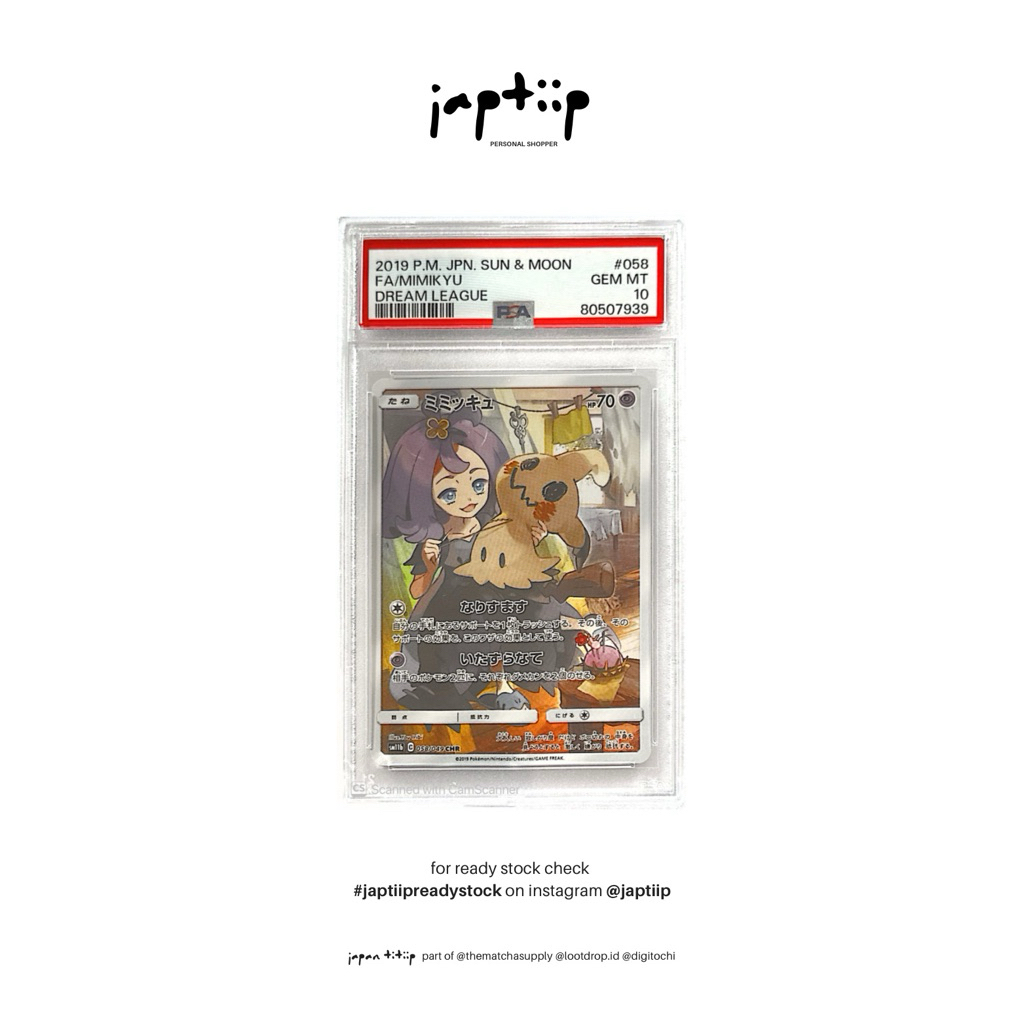 POKEMON Mimikyu 058/049 CHR - SM11B [PSA 10] [Japan] [Ready Stock]