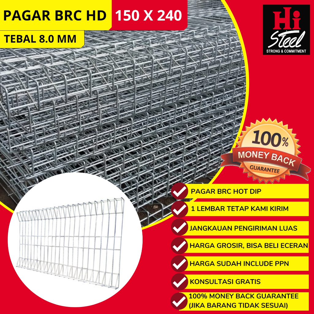 Pagar BRC HD 150 X 2440 X 8mm