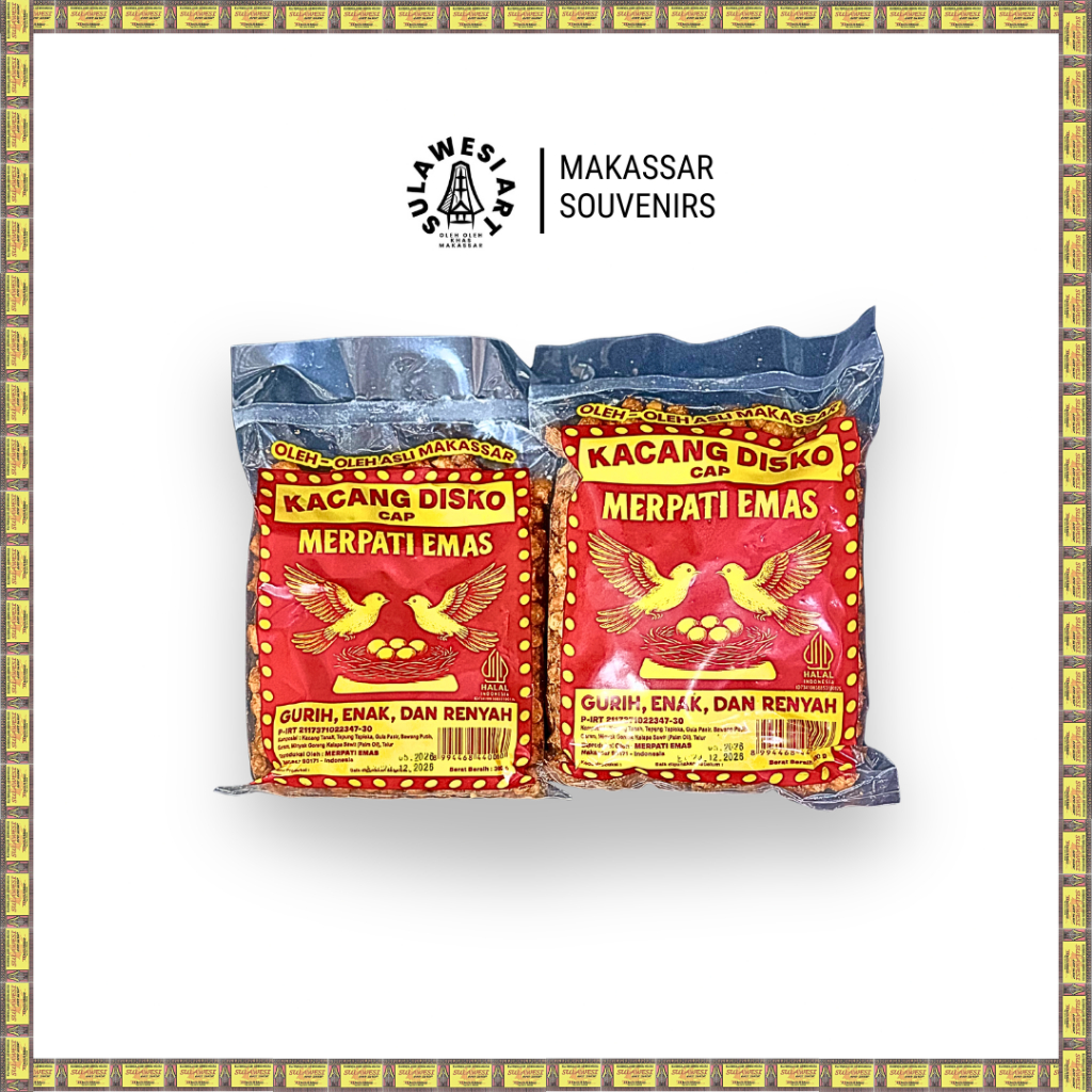 Kacang Disko Cap Merpati Emas– 300gr | 500gr – Oleh-Oleh Khas Makassar