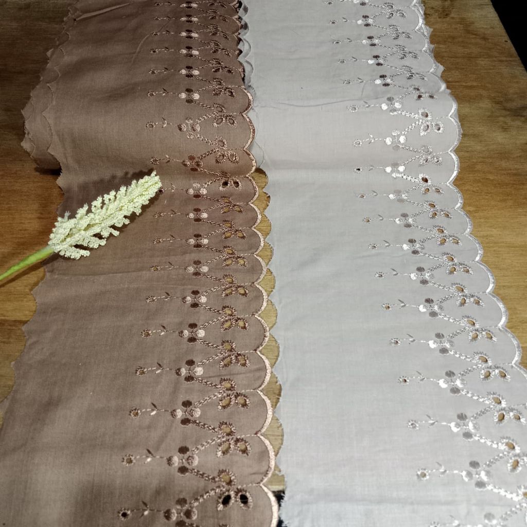renda katun lebar 15cm harga permeter