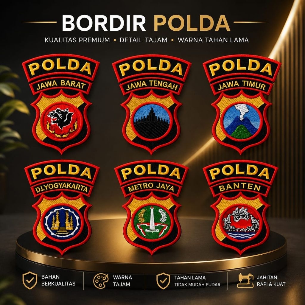 Bordir Polda Biasa Jawa Tengah - Bordir Polda Jawa Timur - Bordir Polda Jawa Barat - Bordir Polda Me