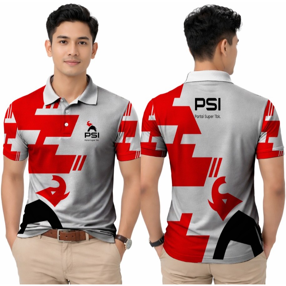 PSI TERBARU // Kaos Baju Polo Berkerah Partai Psi Partai Super Terbuka new logo