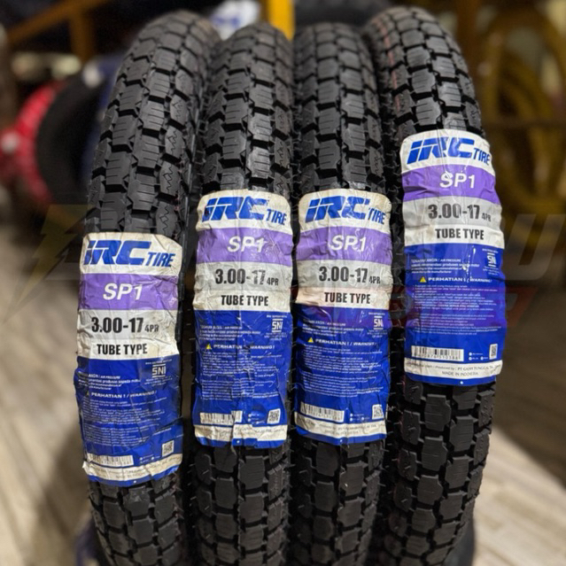 BAN LUAR MOTOR IRC 300-17 SP1 BUNGA PETAK TAHU (TUBE TYPE)