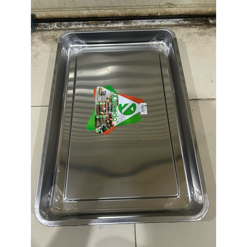 NAMPAN SEGI STAINLESS STEEL KOMODO TEBAL 60x40 Cm