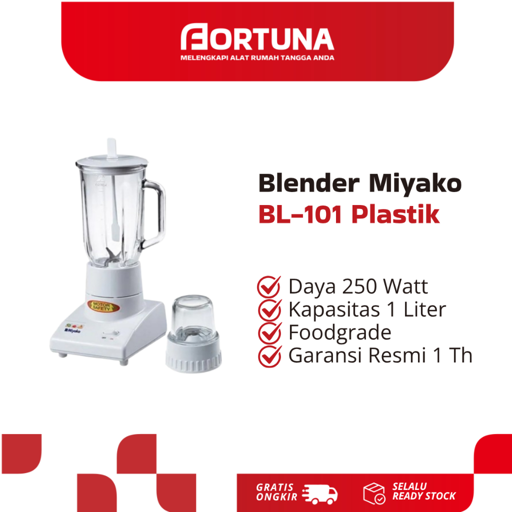 Blender Miyako BL-101 Plastik  Blender Miyako Bagus  Blender Buah & Bumbu  Blender Dapur Serbaguna