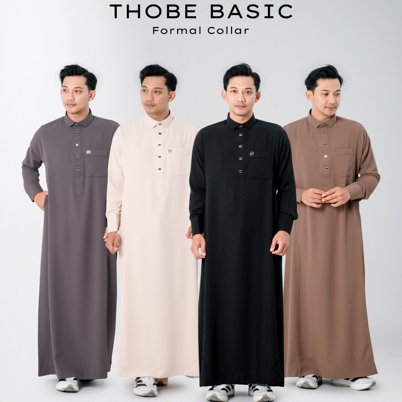 DNine Thobes - Basic Series Jubah Pria Premium Slimfit Twill Fusion Gamis Pria Muslim Modern Umroh