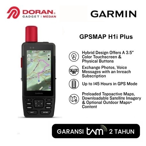 Garmin GPS Map H1i Plus Maps Handheld With Camera 5 MP & Inreach Touch Screen 3.5" - Garansi Resmi