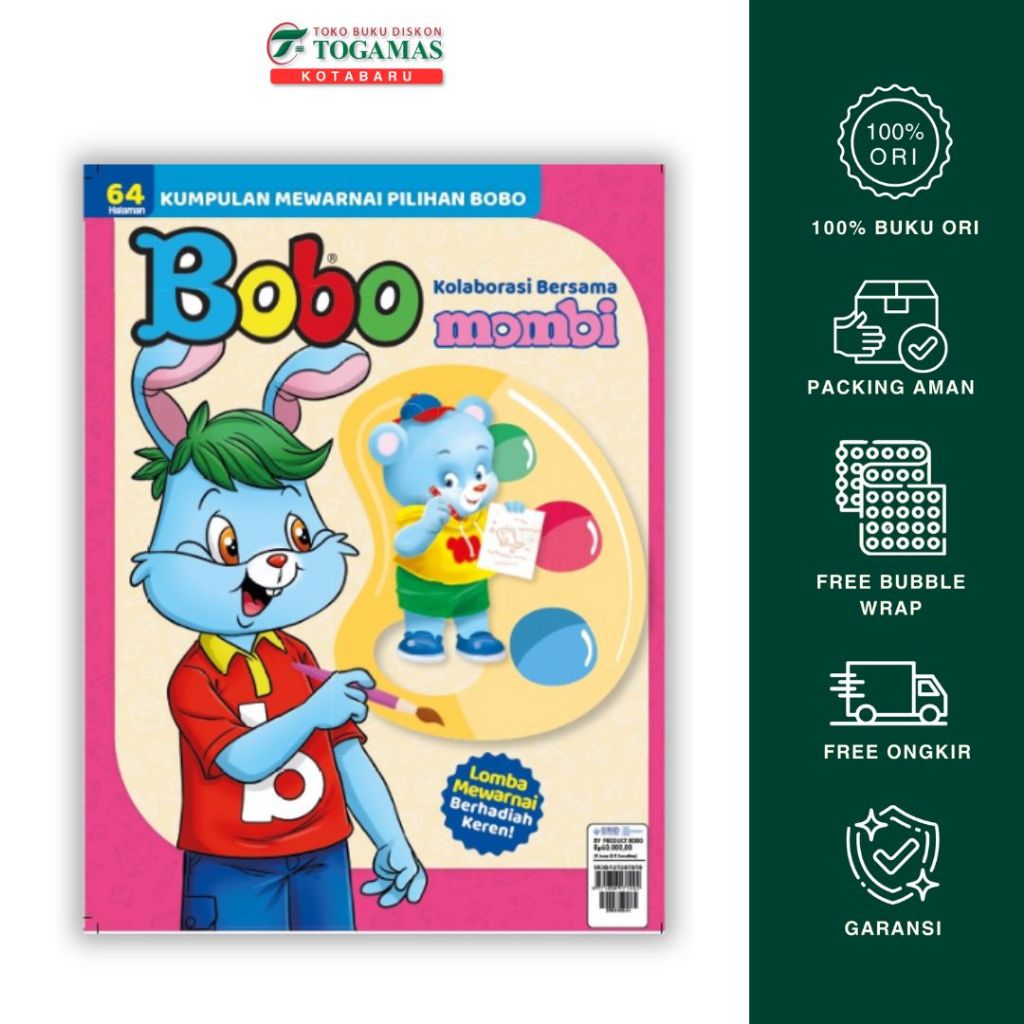 Buku Mewarnai Bobo x Mombi Edisi Koleksi [Pre-Order] Nostalgia untuk penggunaan harian nyaman dipaka