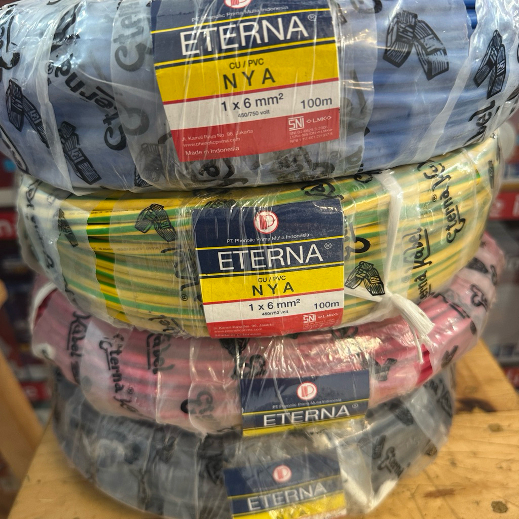 Kabel Tunggal Eterna NYA 6mm @100M / Kabel Eterna NYA 6mm @100M