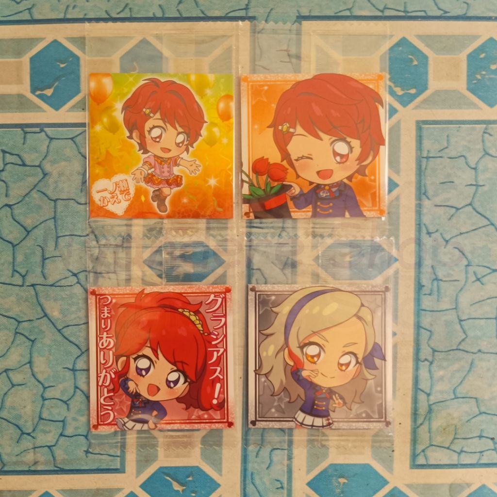 Aikatsu Sticker Chibi | Starlight Uniform Kaede Ichinose Orange Stage Juri Rin Wafer Niformation