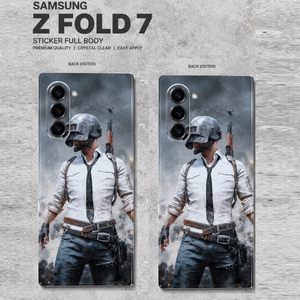 BACK Skin Stiker PUBG/FreeFire SAMSUNG ZFOLD 8 ULTRA 8 View 7 6 5 4 3/ZFOLD 2/Z FOLD 1/ZFLIP 8 7 3/Z