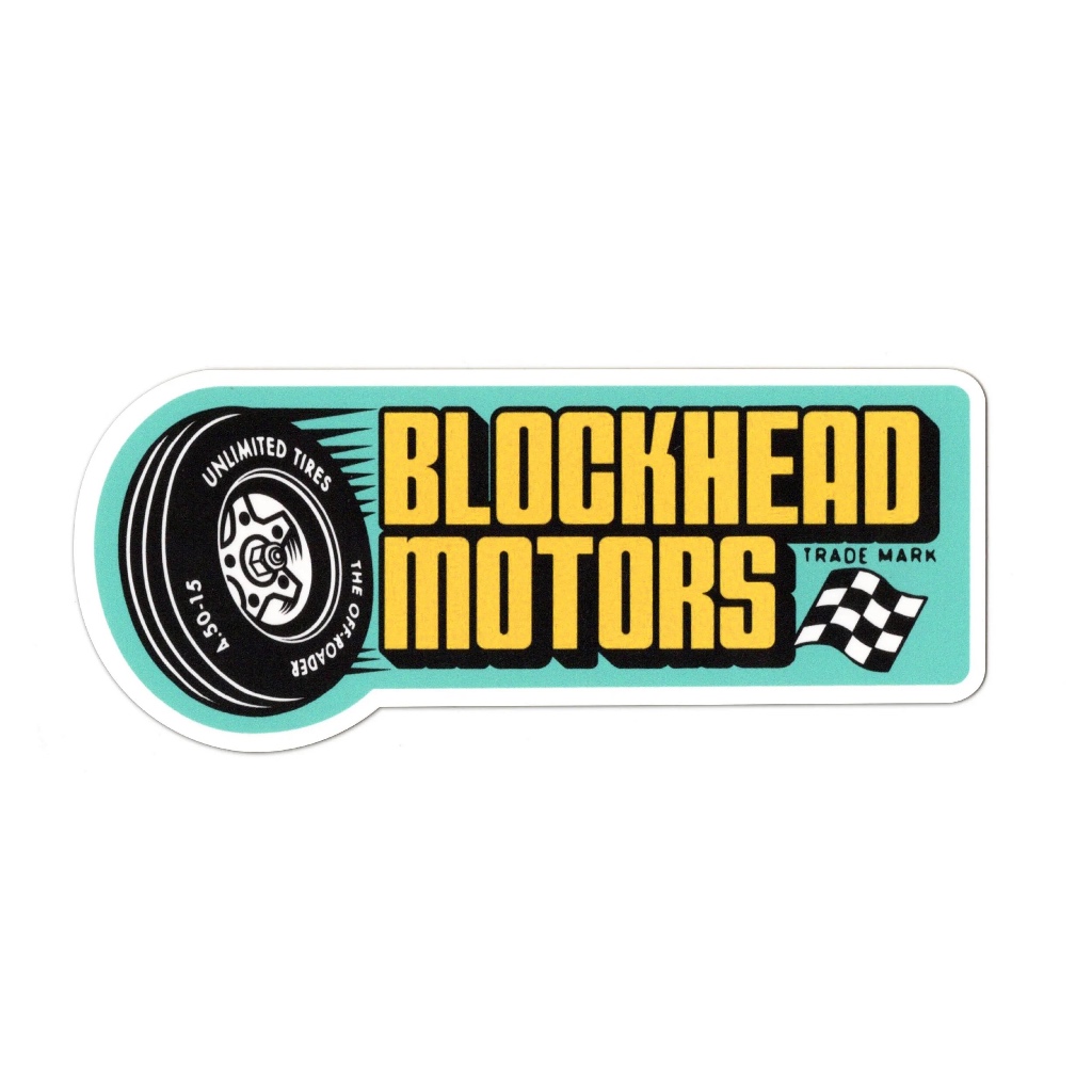 BLOCKHEAD MOTORS TIRE STICKER