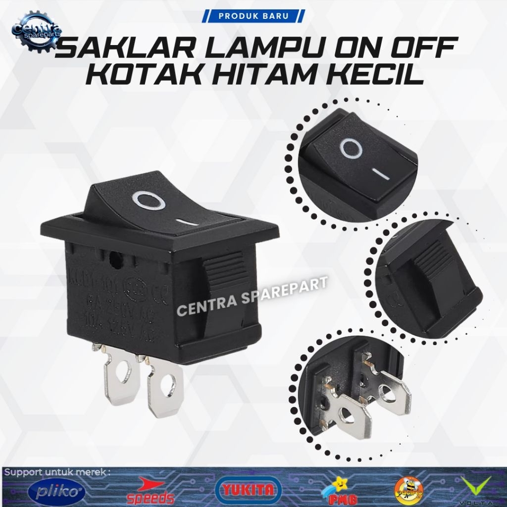 Tombol On Off Lampu Mobil Mainan Aki Anak 6 Volt 12 Volt saklar switch On Off lampu Motor & Mobil Ak