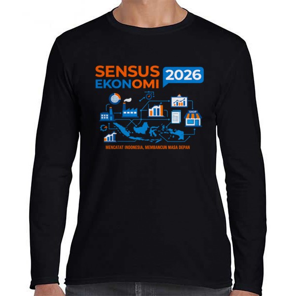 Kaos Sensus Ekonomi 2026 Lengan Panjang Premium | Cotton Combed 24s | Kaos BPS SE2026