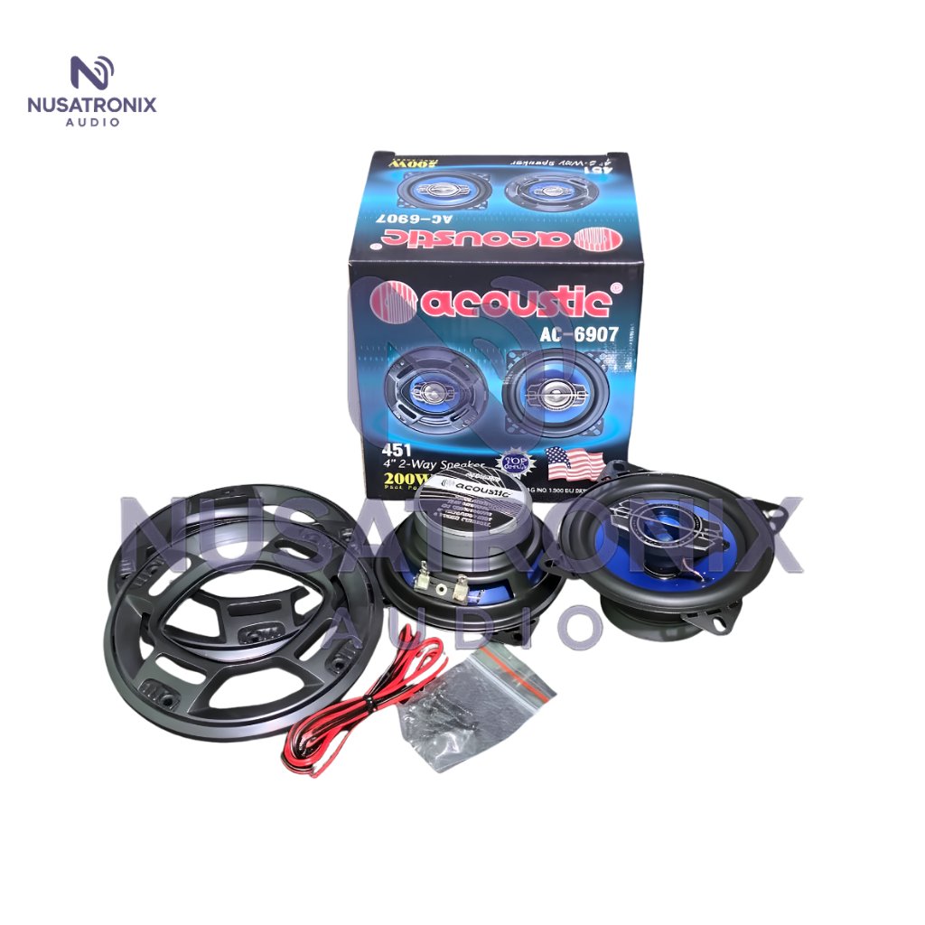 SPEAKER ACOUSTIC PINTU MOBIL ACOUSTIC AC-6907 451 4 INCH 200W ISI 2 PCS SPEAKER