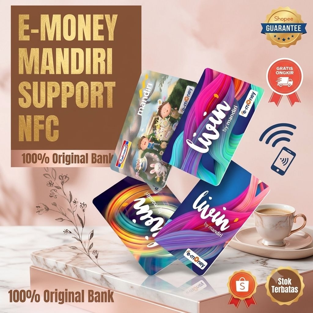Kartu eMoney Acak Termurah Bisa NFC/ Kartu Mandiri/ E-money Mandiri/ eMoney Card/ E-toll Mandiri/ Ma