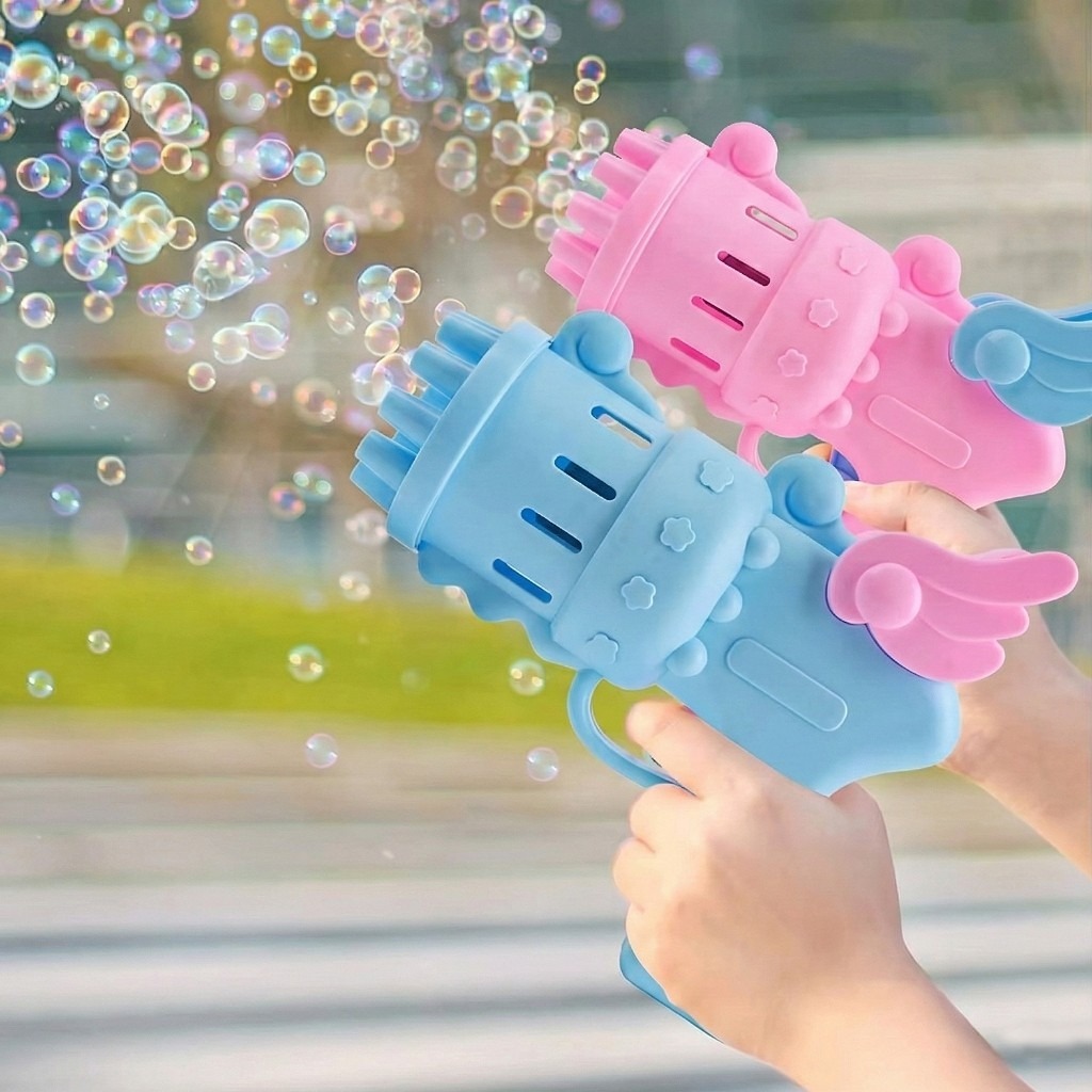 Angel bubble gun Mainan bubble gun angel pistol bubble gatling gun