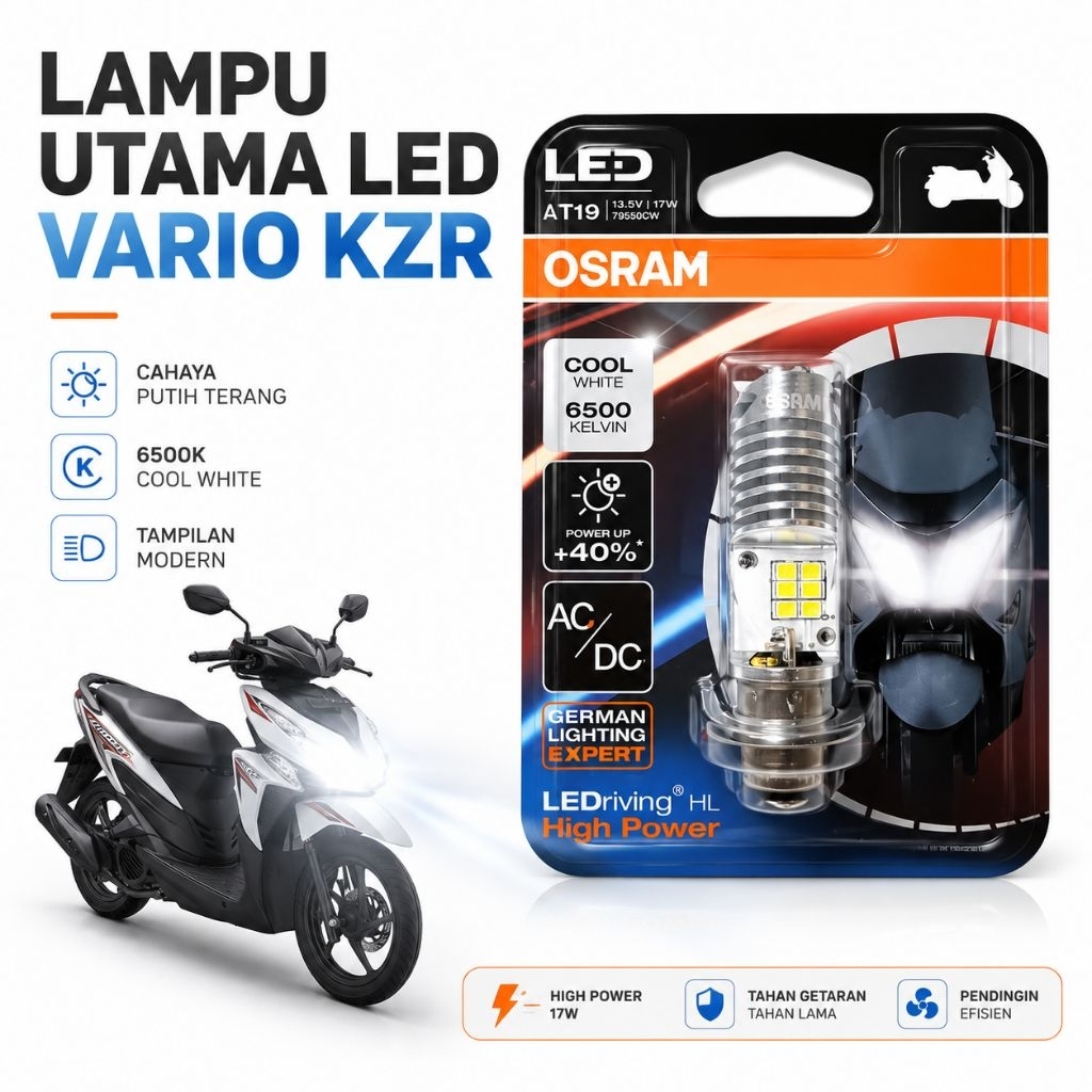 LAMPU OSRAM T19 H6 H4 HS1 LED PUTIH UTAMA MOTOR BEBEK MATIC LAKI SPORT SUPRA KHARISMA JUPITER VARIO 