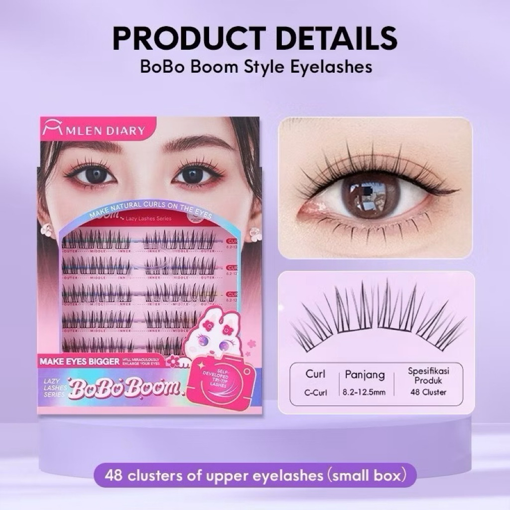 MLEN DIARY Bobo Boom Glue Lashes Bulu Mata Extension