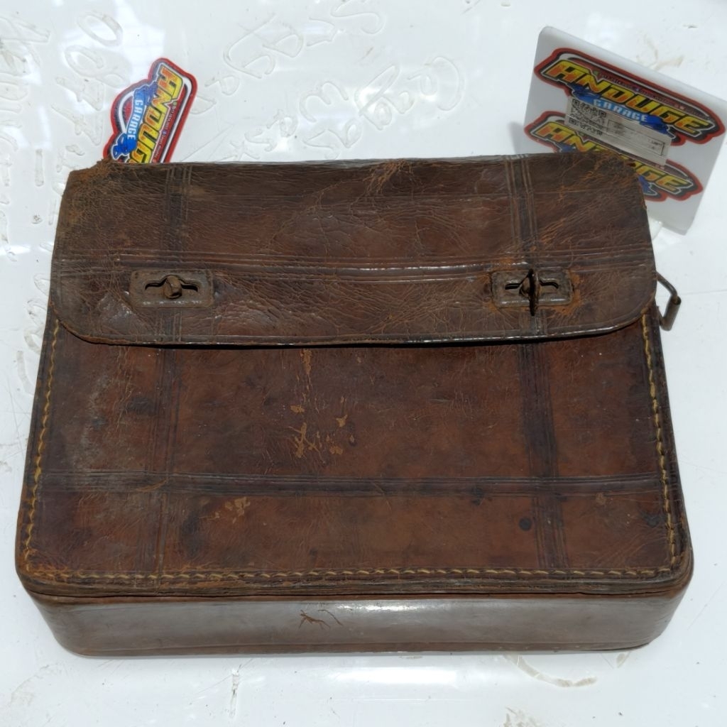 tas kulit asli kotak second bekas vintage lawas jadul