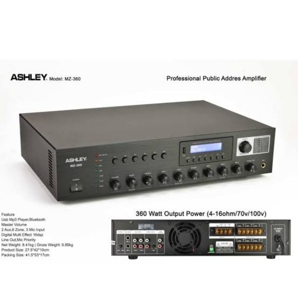 power amplifier PA Ashley MZ360 Amplifier Masjid Public Adress
